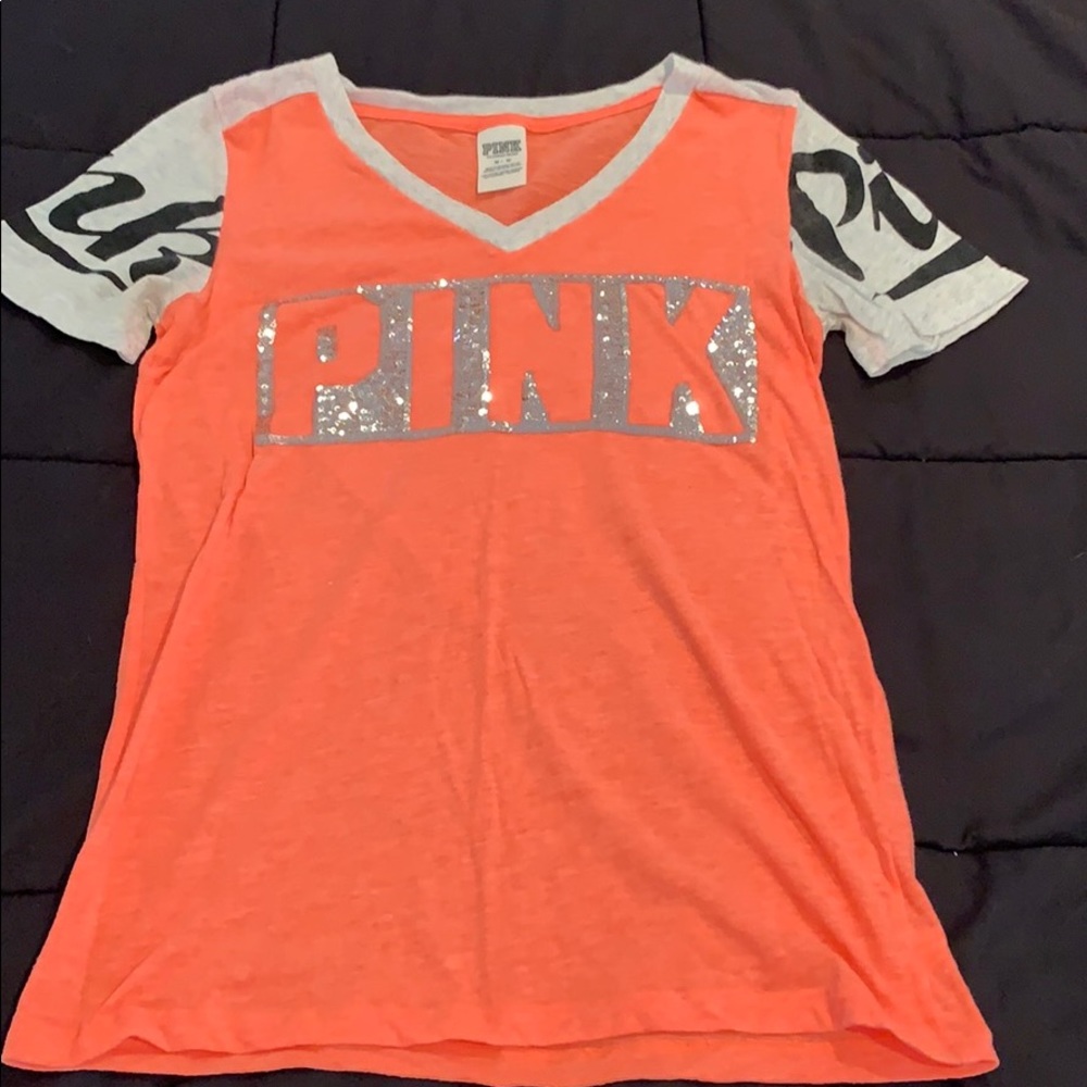 PINK orange tee with logo